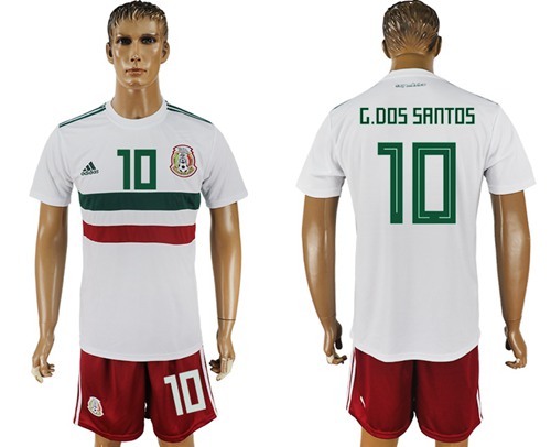 Mexico #10 G.Dos Santos Away Soccer Country Jersey